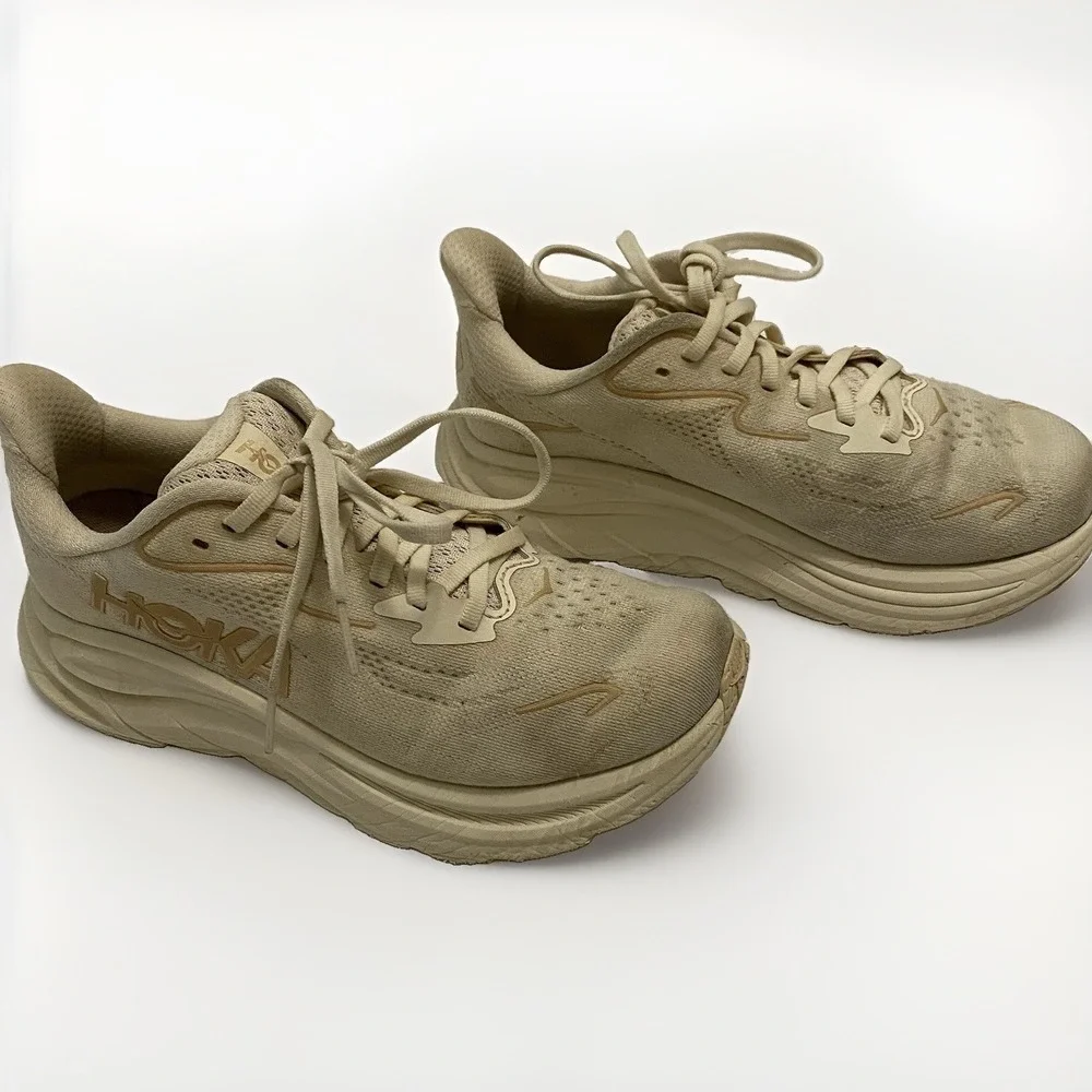 Hoka Clifton Women's Running Shoes Size 6D Wide Cream Vanilla Birch Walking